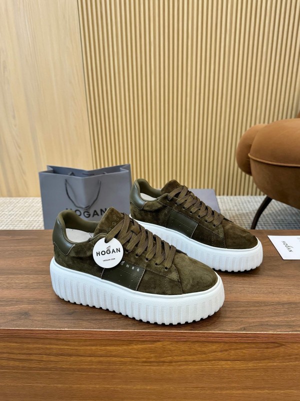 Hogan H-STRIPES Series Couple Thick Sole Biscuit Sneakers Casual Sports Shoes - AS00310