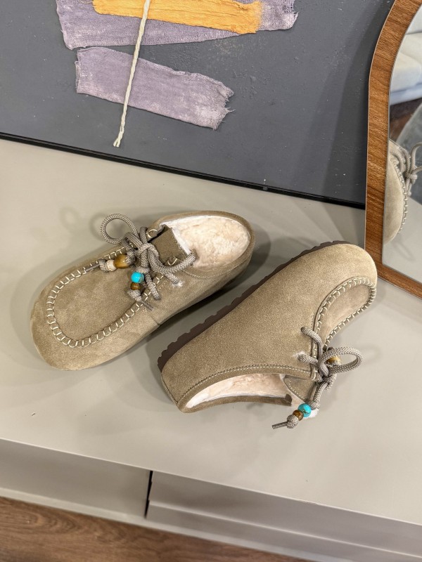 UGG 2025 SS Wool Slippers with Retro Buckle - KFY00240