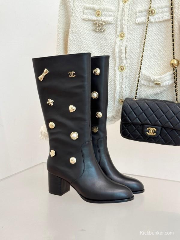 Chanel 2025/SS Double C Metal Buckle High Heel Boots - KFY00530