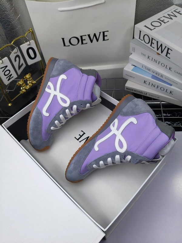 LOEWE High-Top German Training Sneakers Retro Casual White Shoes - LY00330