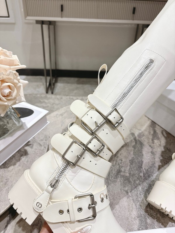 Dior 2025/SS Punk Strap Knee High Boots - KFY00500