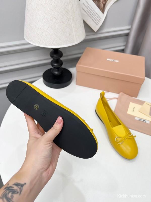 Miu Miu Ballet Flats Bow Mary Jane Shoes - LY00260