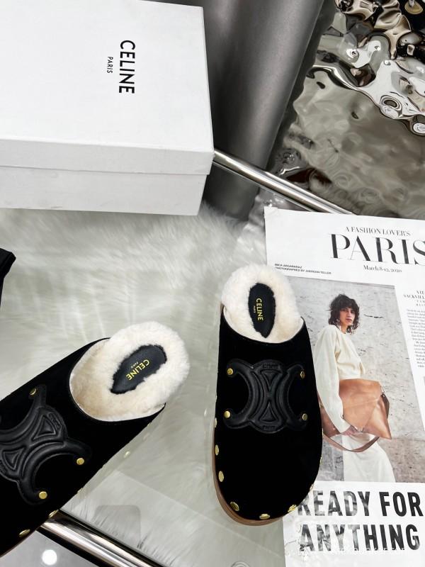 CELINE 2025 SS Studded Birkenstock Sandals - LY00270