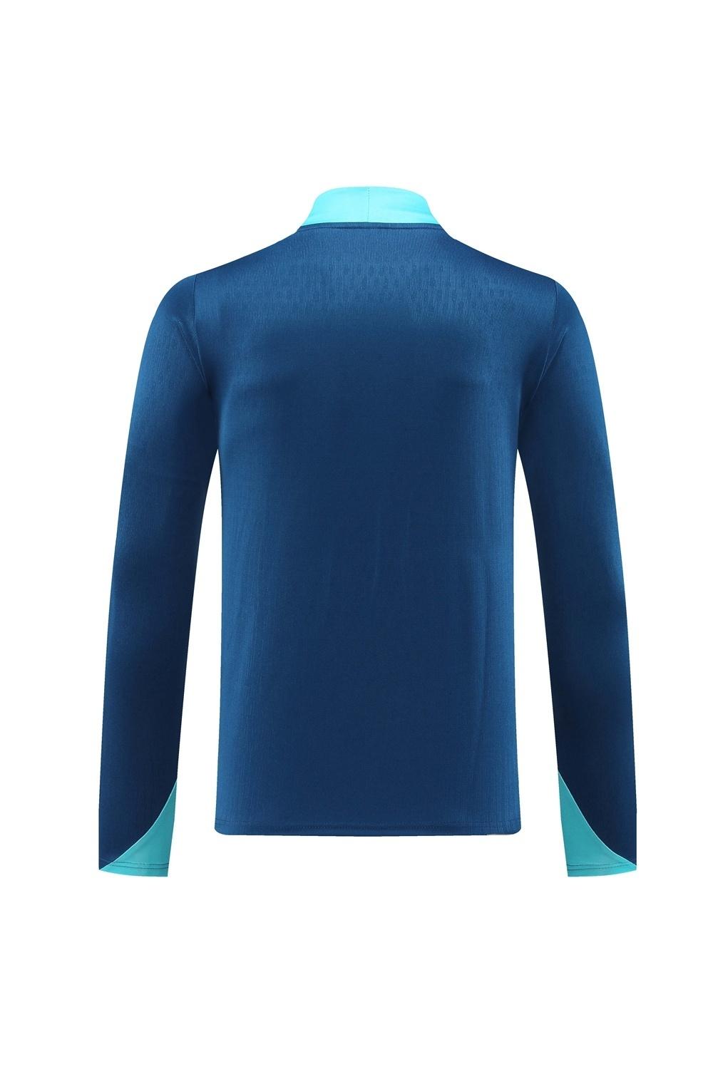 2025 Portugal Royal Blue Half Zipper Jacket+Long Pants