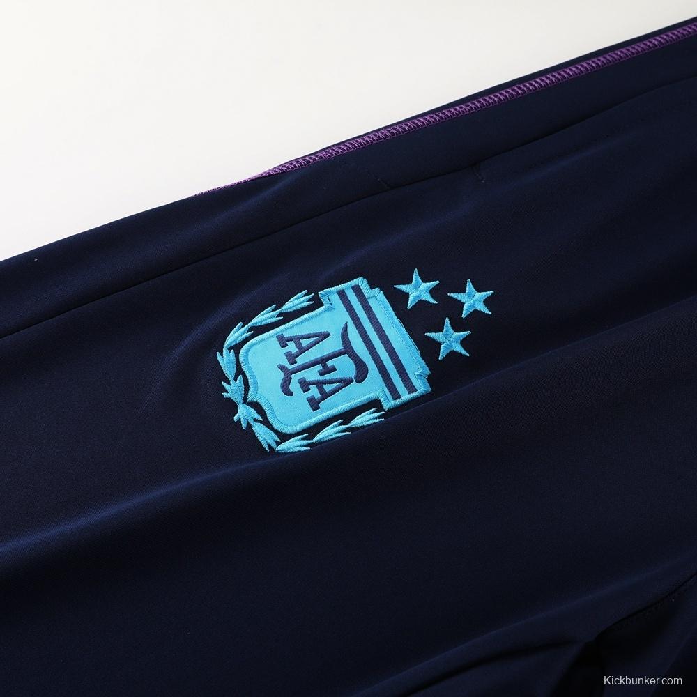 23/24 Argentina Royal Blue S-2XL Half Zipper Jacket+Long Pants