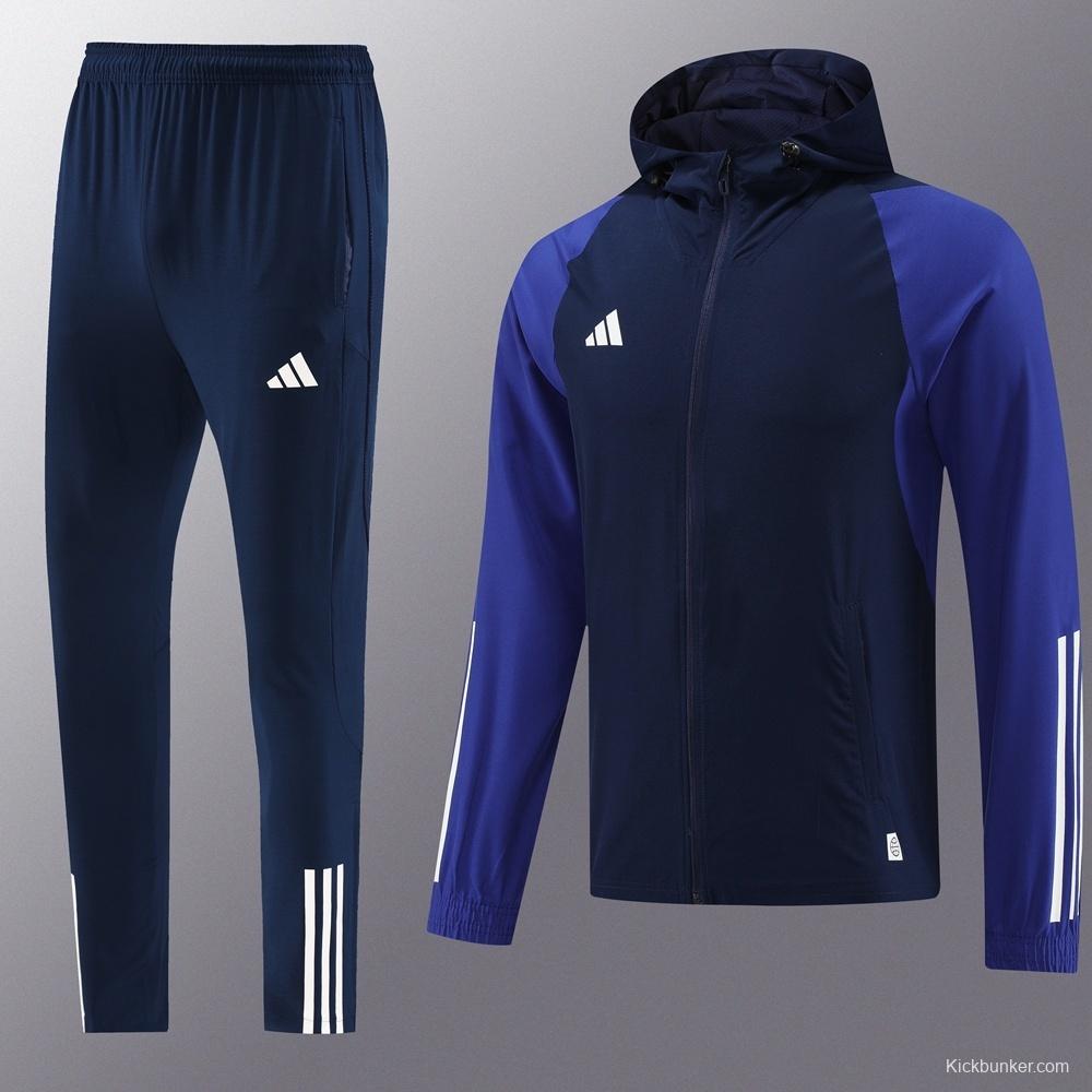 2025 Adidas Royal Blue Half Zipper Jacket+Long Pants S-2XL