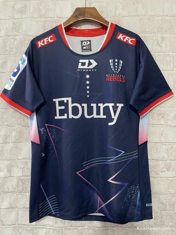 25/26 Melbourne Rebels Navy with Lightning Pattern and Pink Gradient Jersey