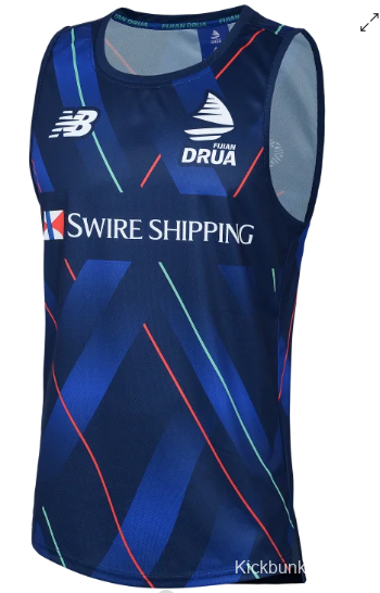 25/26 Fijian Drua Navy with Diagonal Stripes Training Vest