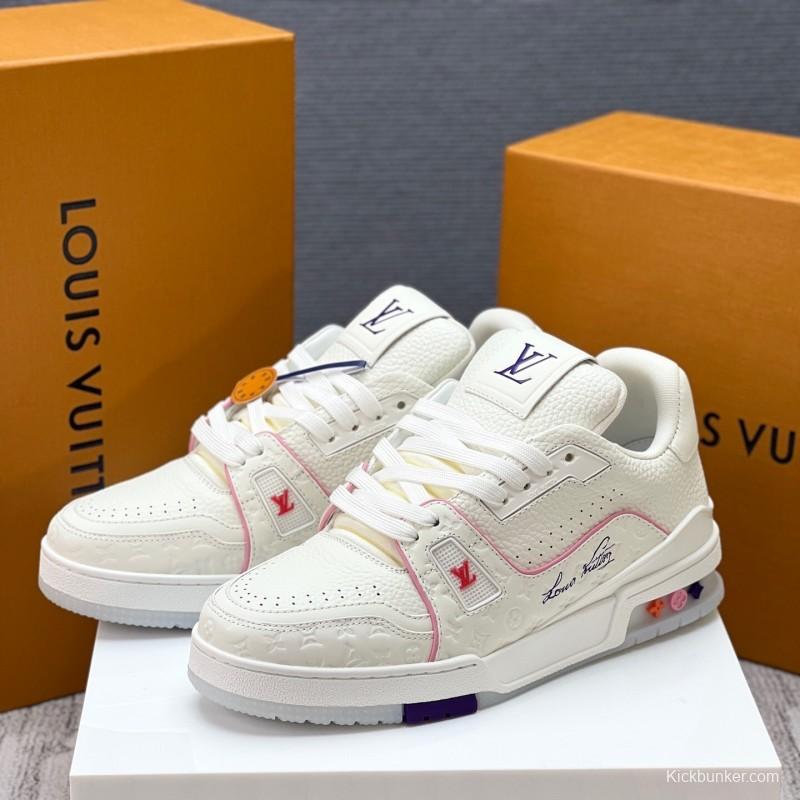 Louis Vuitton Trainer Retro Basketball-Inspired Sneakers with Mixed Materials - LY00430