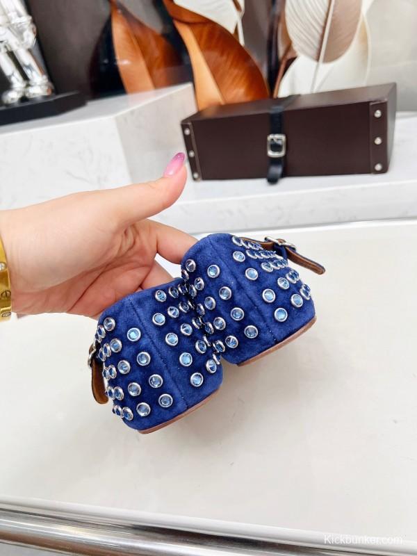 Alaia 2025/SS Crystal-Studded Ballet Dance Shoes with 0.8CM Inner Height - LY00340