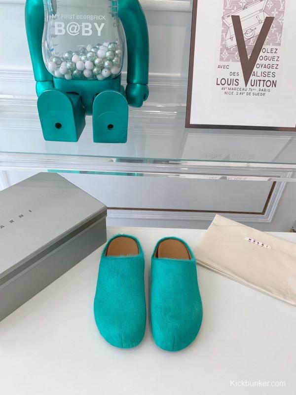 Marni 2025/SS Mule Shoes with Pony Hair - LY00