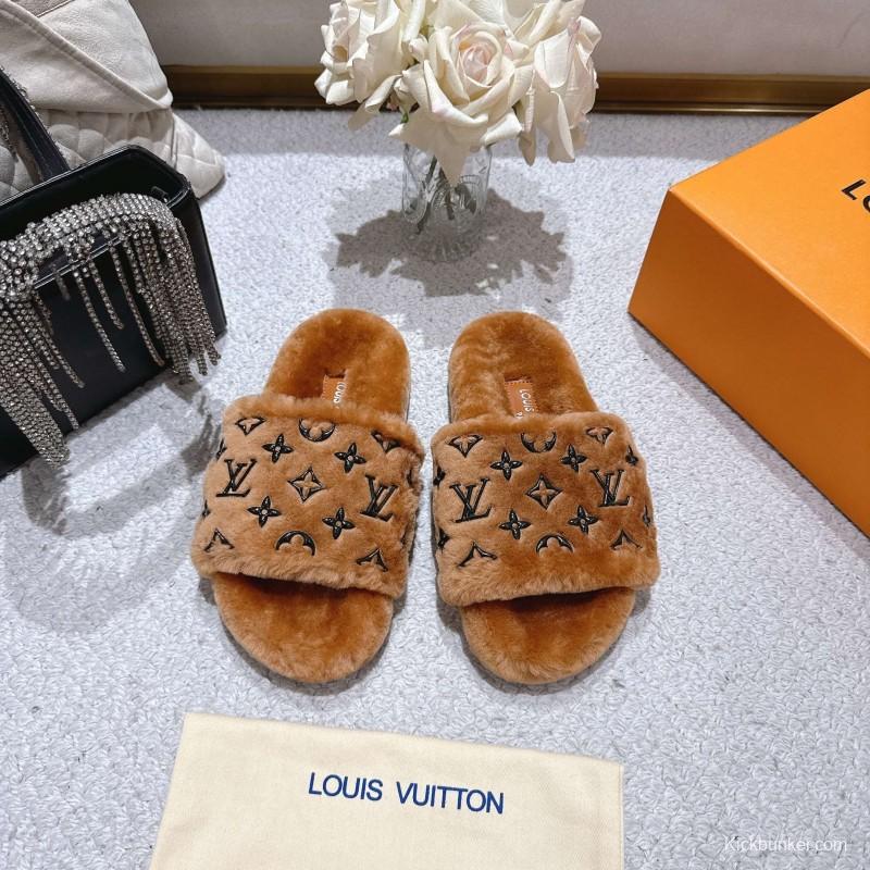 Lv 2025/ss Wool Slippers Comfortable Lazy Home Shoes - LY00240