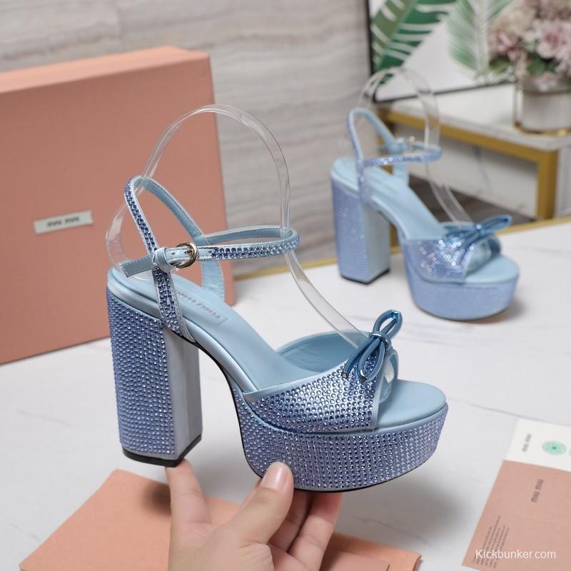 MIUMIU Bling Bling Swarovski Crystal Sandals with 11.5cm Heel - KFY00340