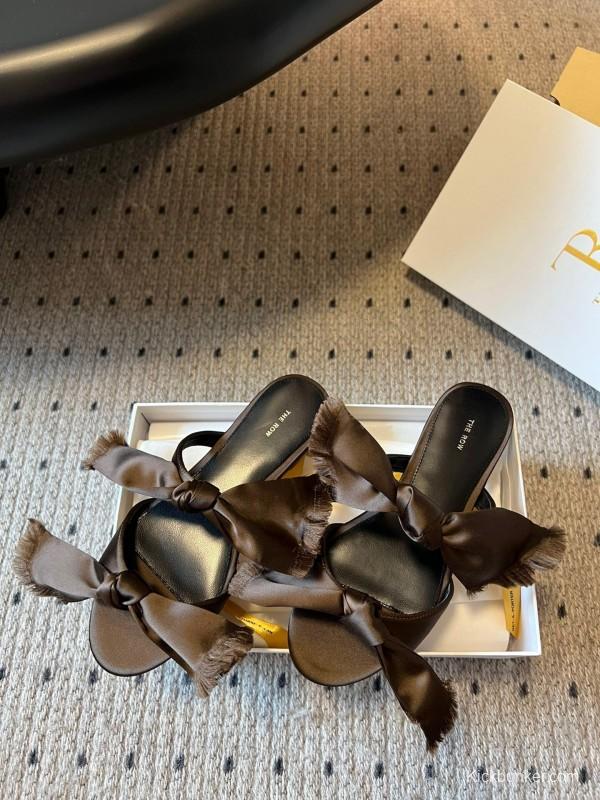 The Row 25ss Hand-Woven Bow Slippers - KFY00280