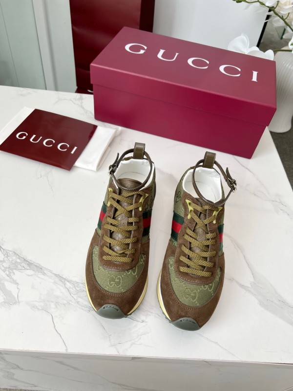 Gucci Women's Casual Shoes with GG Supreme Print and Metal Horsebit Detail - AS00330