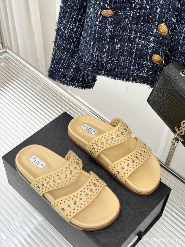 ALAIA 2025 SS Hollow-Out Casual Sandals - KFY00260
