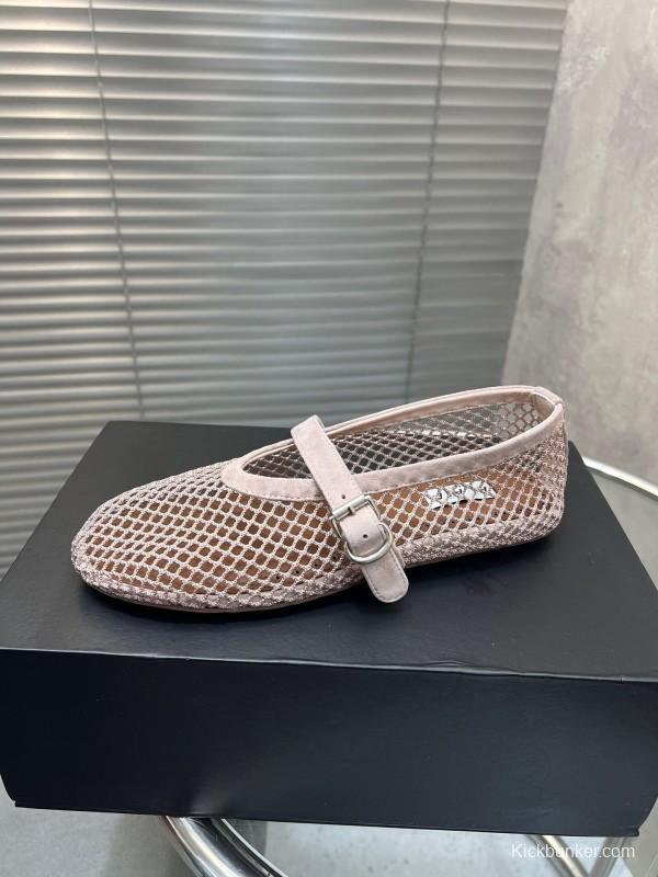 ALAIA 2025 Spring Summer Collection New Color Net Flat Sandals - KFY00270