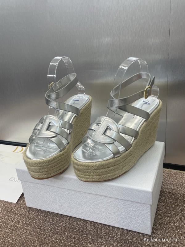 Dior D-Club Jelly Color Hollow Layered Cross Strap Platform High Heel Women's Shoes - KFY00290