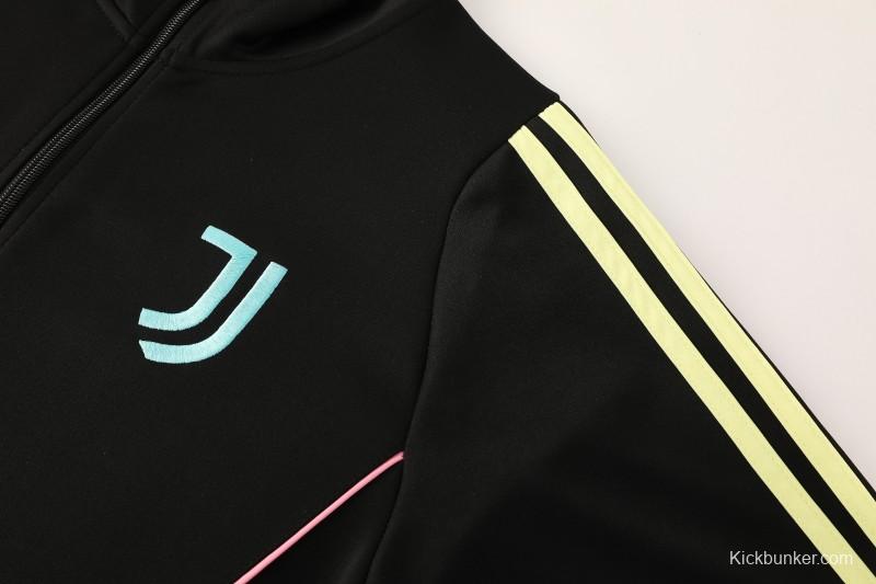 25/26  Juventus Black  Full zipper Jacket Tracksuit+ long pants