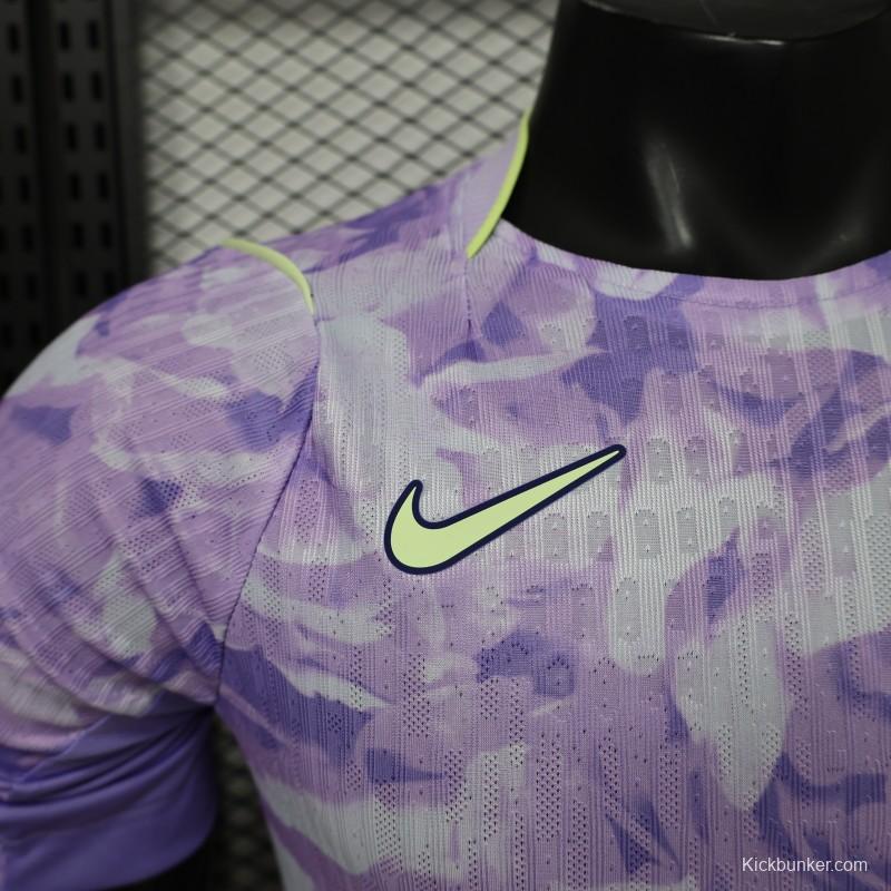 Player Version 2027 South Korea Away Purple Floral Jersey