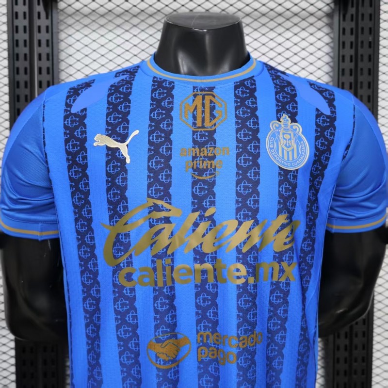 Player Version 26/27 Chivas Guadalajara Away Blue with Dark Stripe Pattern Jersey