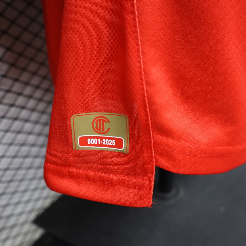 Player Version 26/27 Deportivo Toluca FC Red with Circular Stripe Pattern Home Jersey