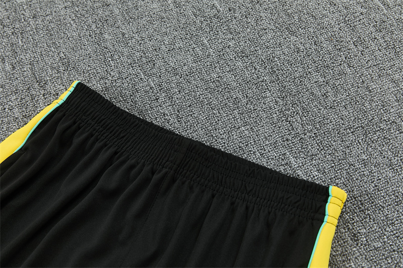 2026 Brazil Black & Yellow Half Zipper Jacket Tracksuit + Long Pants