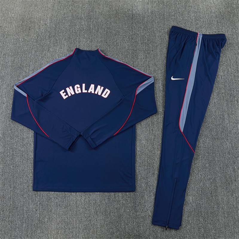 2026 England Navy Blue  Half Zipper Jacket Tracksuit + Long Pants (Nike)