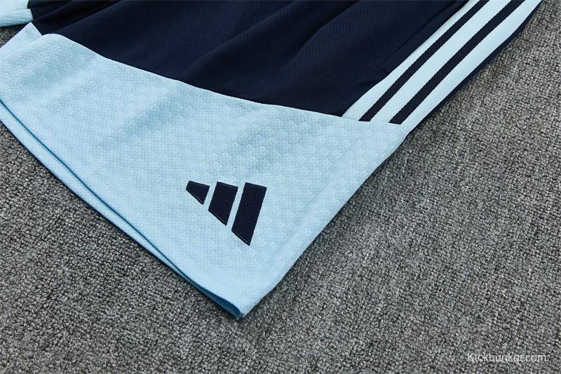 2026 Argentina White & Light Blue Radial Stripe Short Sleeve+Soccer Shorts