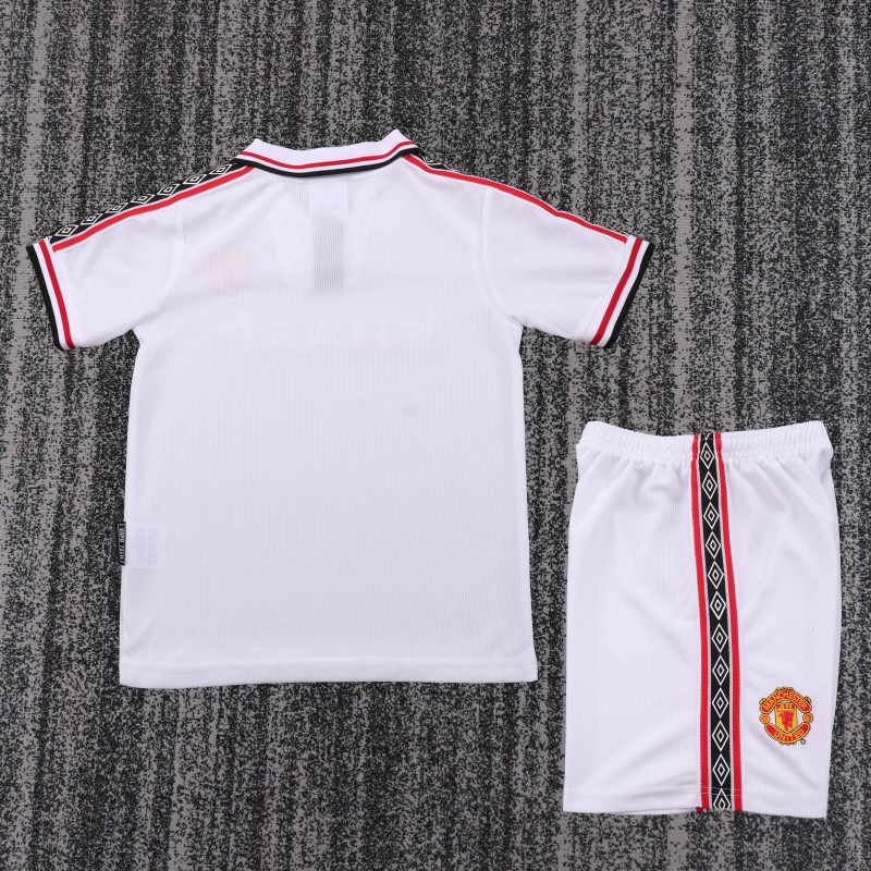 Retro Kids 98/99 Manchester United White Commemorative Jersey