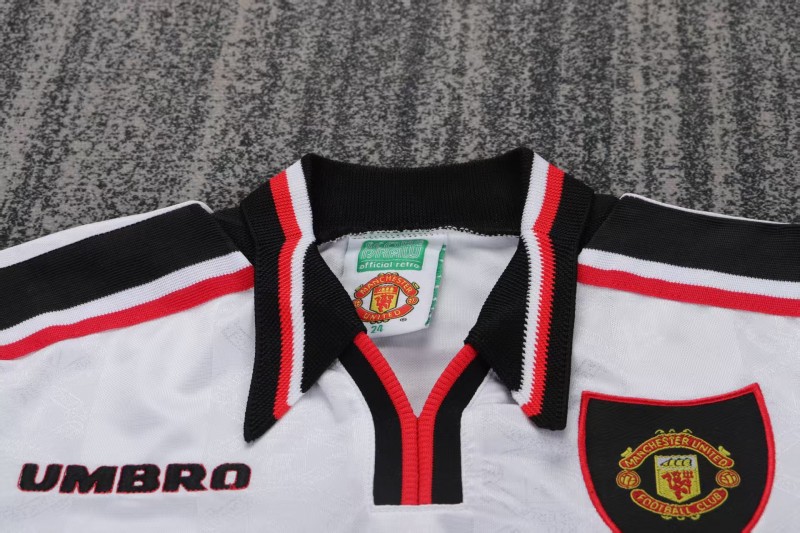 Retro Kids 98/99 Manchester United White Away Jersey