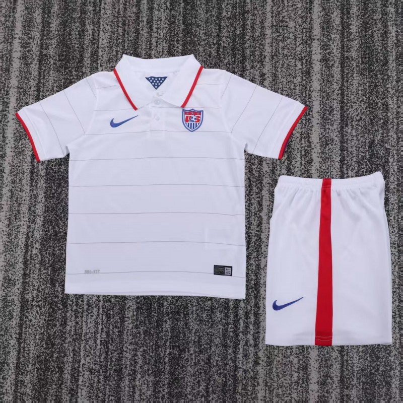 Retro 2014 Kids USA White Home Jersey