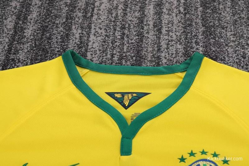 Retro 2014 Kids Brazil Home Jersey