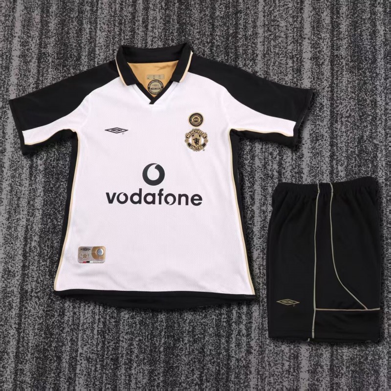 Retro Kids 01/02 Manchester United Centenary White Reversible Jersey