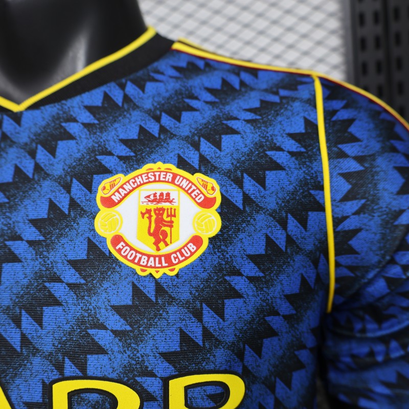 Player Version 2026 Manchester United Blue with Black  Away Jersey