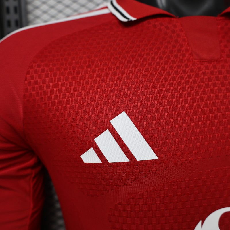 Player Version 26/27 Manchester United Red Polo Collar  Long Sleeve Jersey