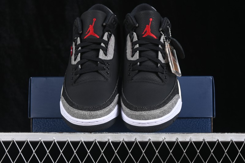 Levi's x Air Jordan 3 Retro 'Black Denim' Sneakers with Layered Washed Denim Upper - IR0914-400