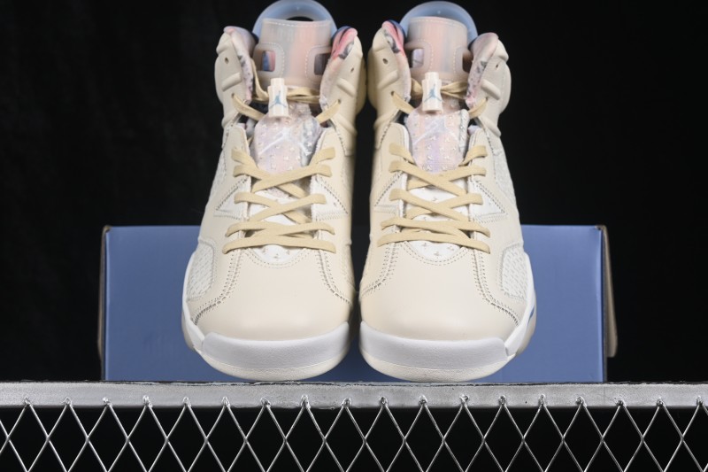 Nike Air Jordan 6 Retro 'Sashiko' Basketball Shoes with Blue Accents and Stitch Detailing - IR7255-110