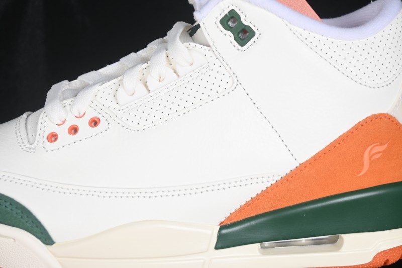 Nike Air Jordan 3 Retro 'Miami' Sneakers with Premium Leather and Bold Colorblocking - IF4491-100