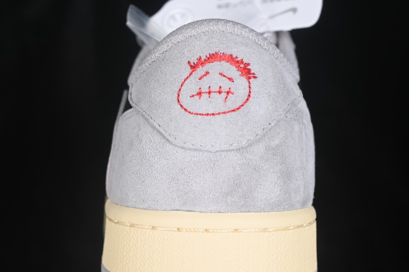 Nike Travis Scott Air Jordan 1 Low OG Retro Basketball Shoes with Reverse Swoosh Design - DM7866-010