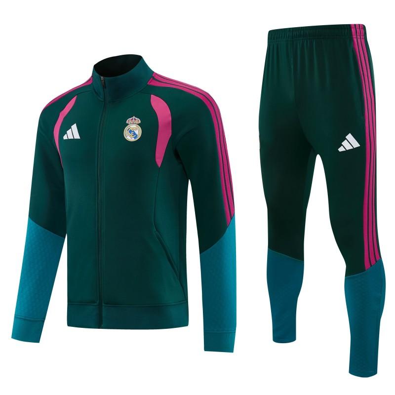 26/27 Real Madrid Dark Green Full Zipper Jacket Tracksuit + Long Pants