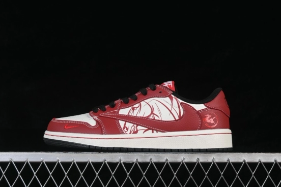 Nike Travis Scott x Fragment Design x Air Jordan 1 Low OG SP Retro Low-Top Casual Skateboarding Shoes - NH0601-065