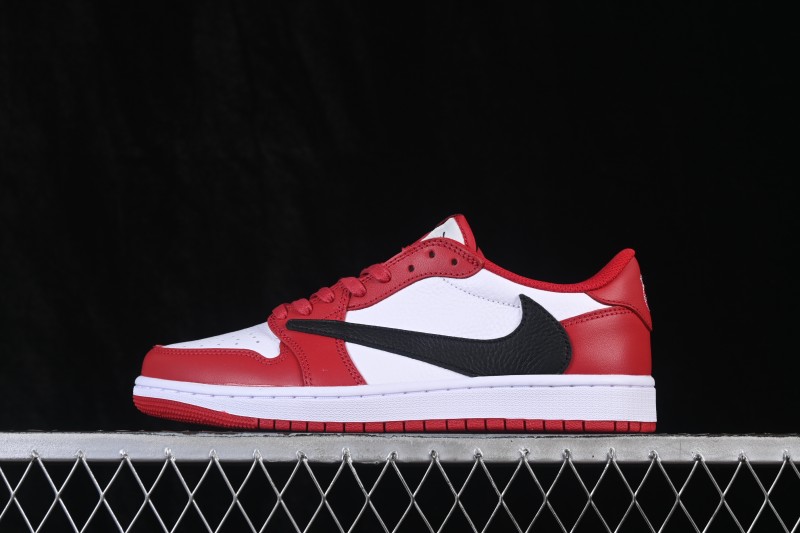 ZG Edition Travis Scott x Air Jordan 1 Low OG AJ1 Low-Top Sneakers with Reverse Swoosh and Full-Grain Leather - DM7866-101