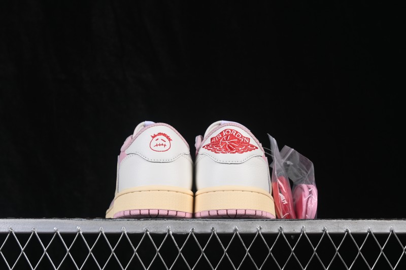 Nike Travis Scott x Air Jordan 1 Low OG Retro Sneakers with Reverse Swoosh Design - DM7866-600