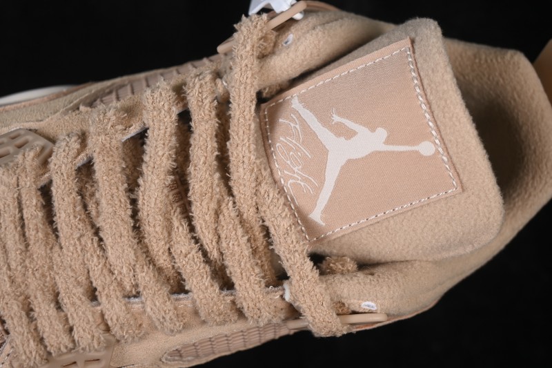 Nike Air Jordan 4 Retro Cozy Girl Plush Warm Yellow Sneakers - HV0823-200