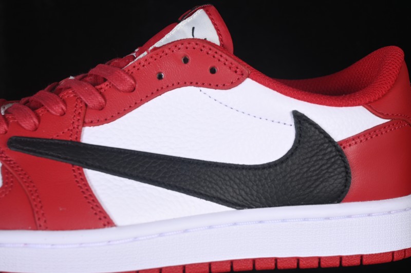 ZG Edition Travis Scott x Air Jordan 1 Low OG AJ1 Low-Top Sneakers with Reverse Swoosh and Full-Grain Leather - DM7866-101