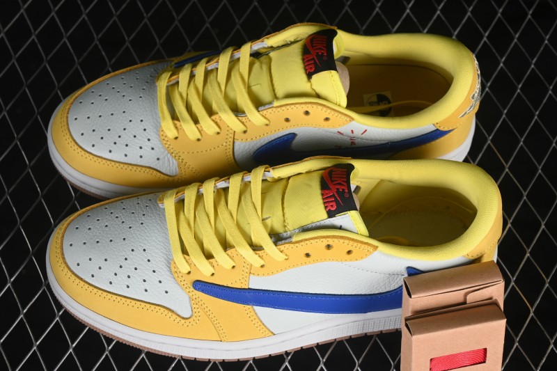 Nike Travis Scott x Air Jordan 1 Low Retro OG Sneakers with Reversed Swoosh Design - DZ4137-700