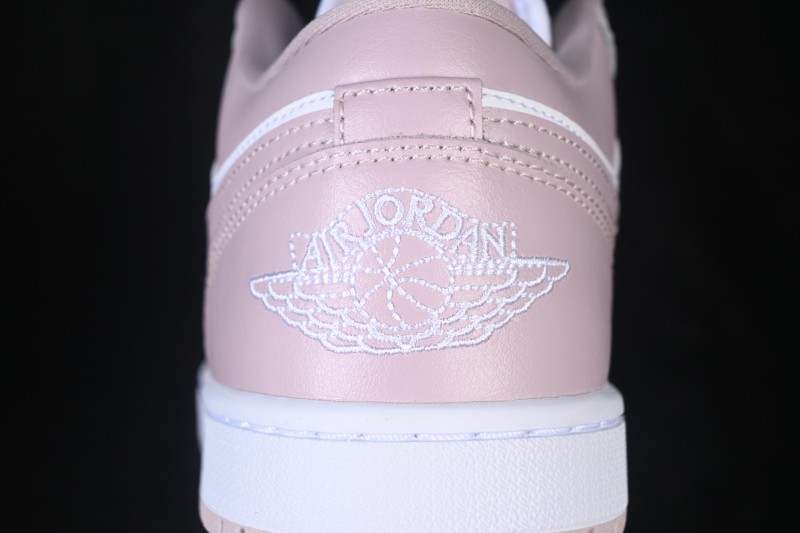 Nike Air Jordan 1 Low Retro Casual Sneakers in White and Pink - DC0774-606