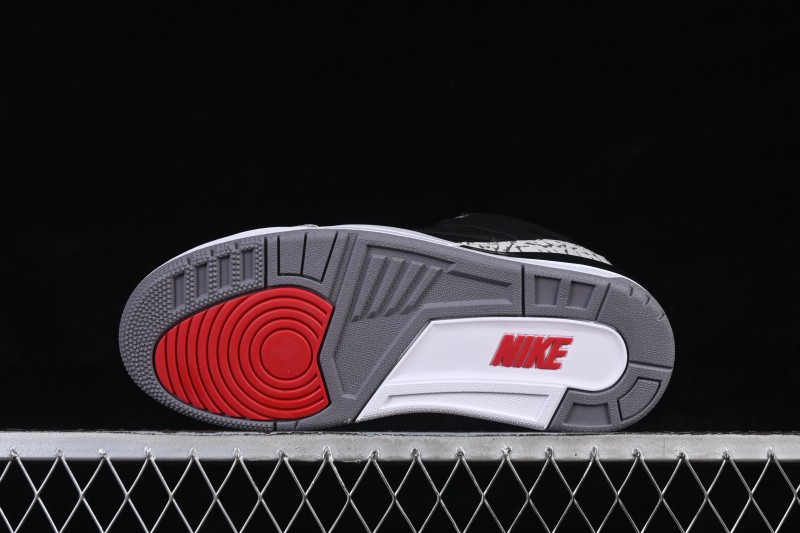 Nike Air Jordan 3 Retro 'Black Cement' Basketball Shoes with Premium Leather Upper - DN3707-010