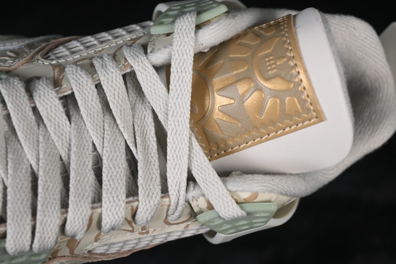 Nike Air Jordan 4 Retro 'Somos Eternos' AJ4 Day of the Dead Sneakers with Metallic Gold Accents and Jade Midsole - IM8116-047